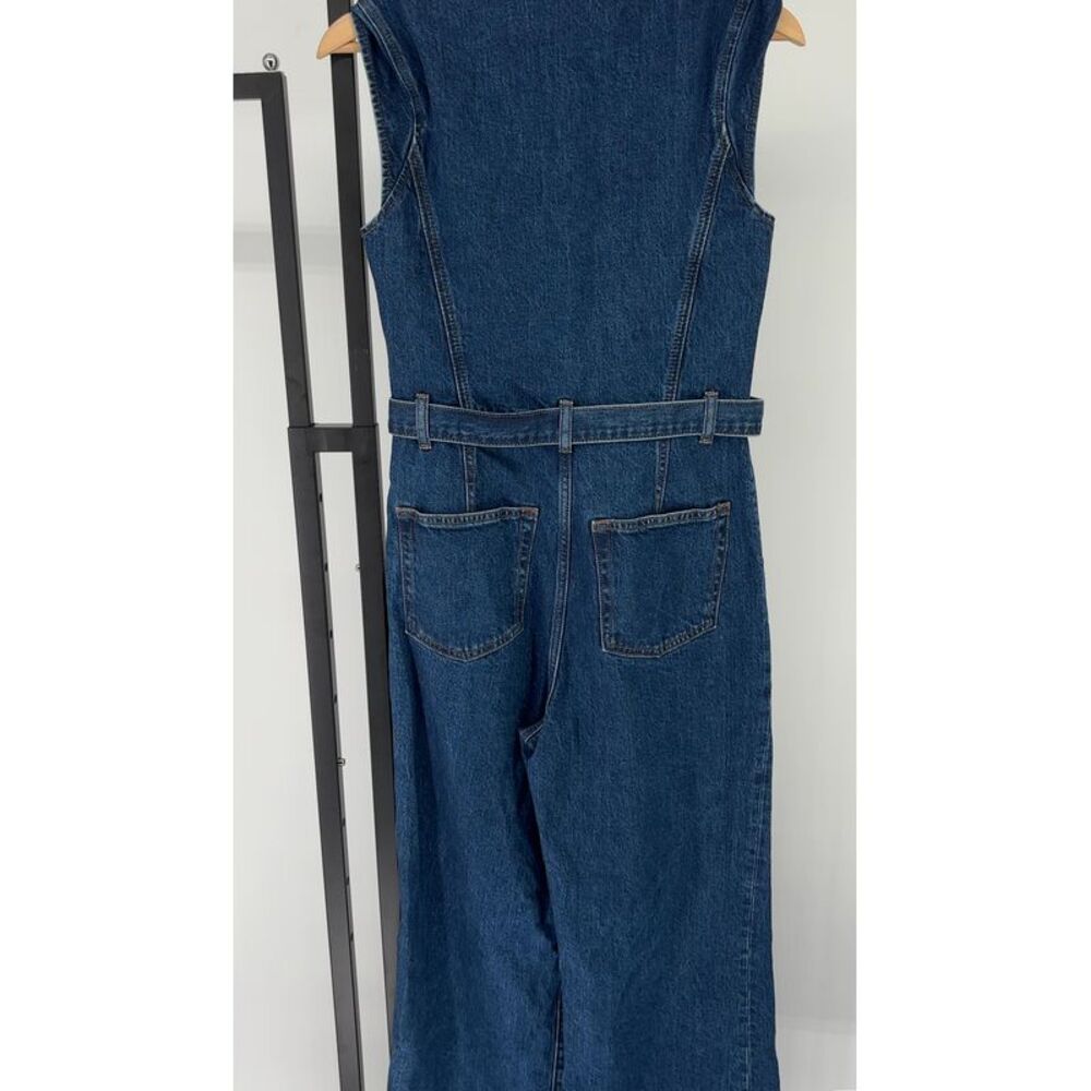 Reformation Dark Blue Denim Wide Leg Jumpsuit